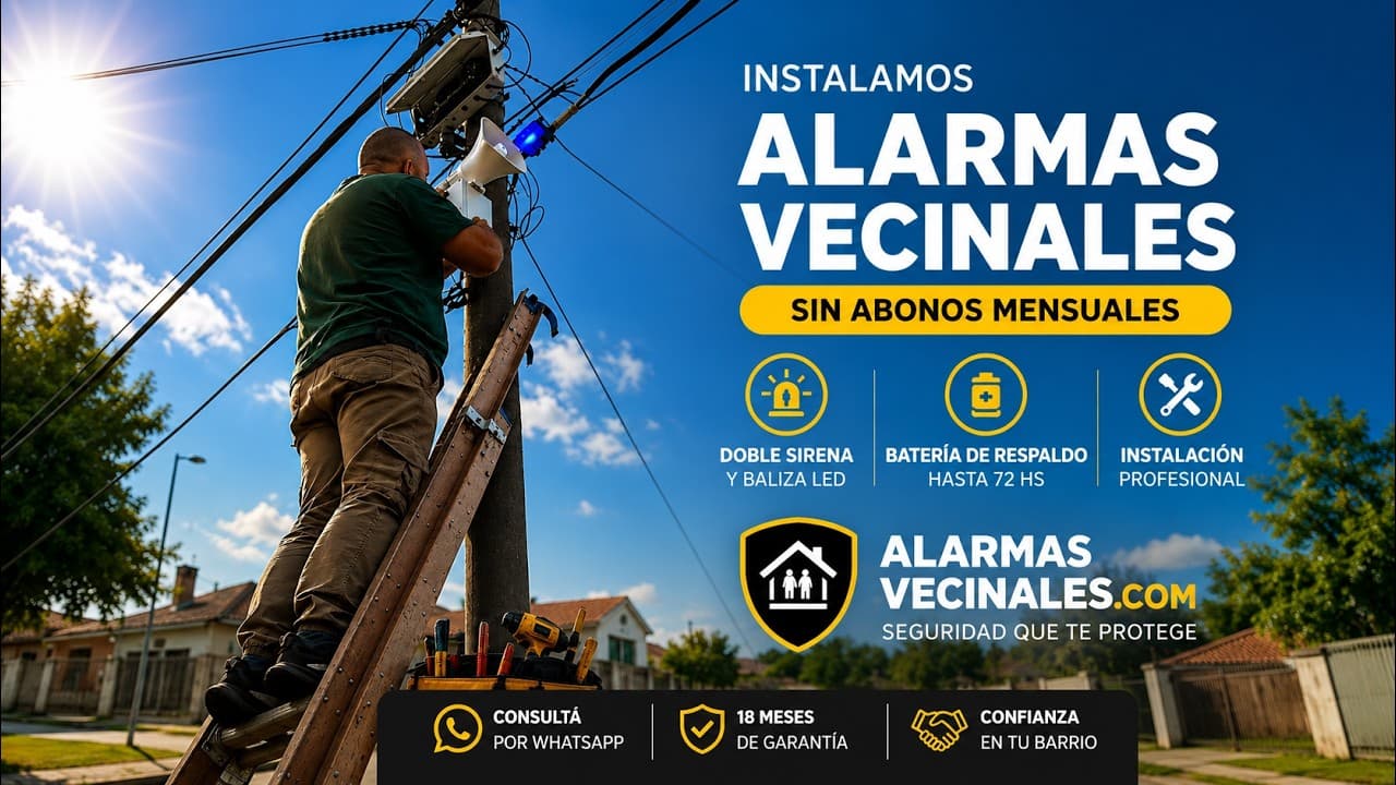 Video de una alarma vecinal en funcionamiento en la Zona Sur del GBA